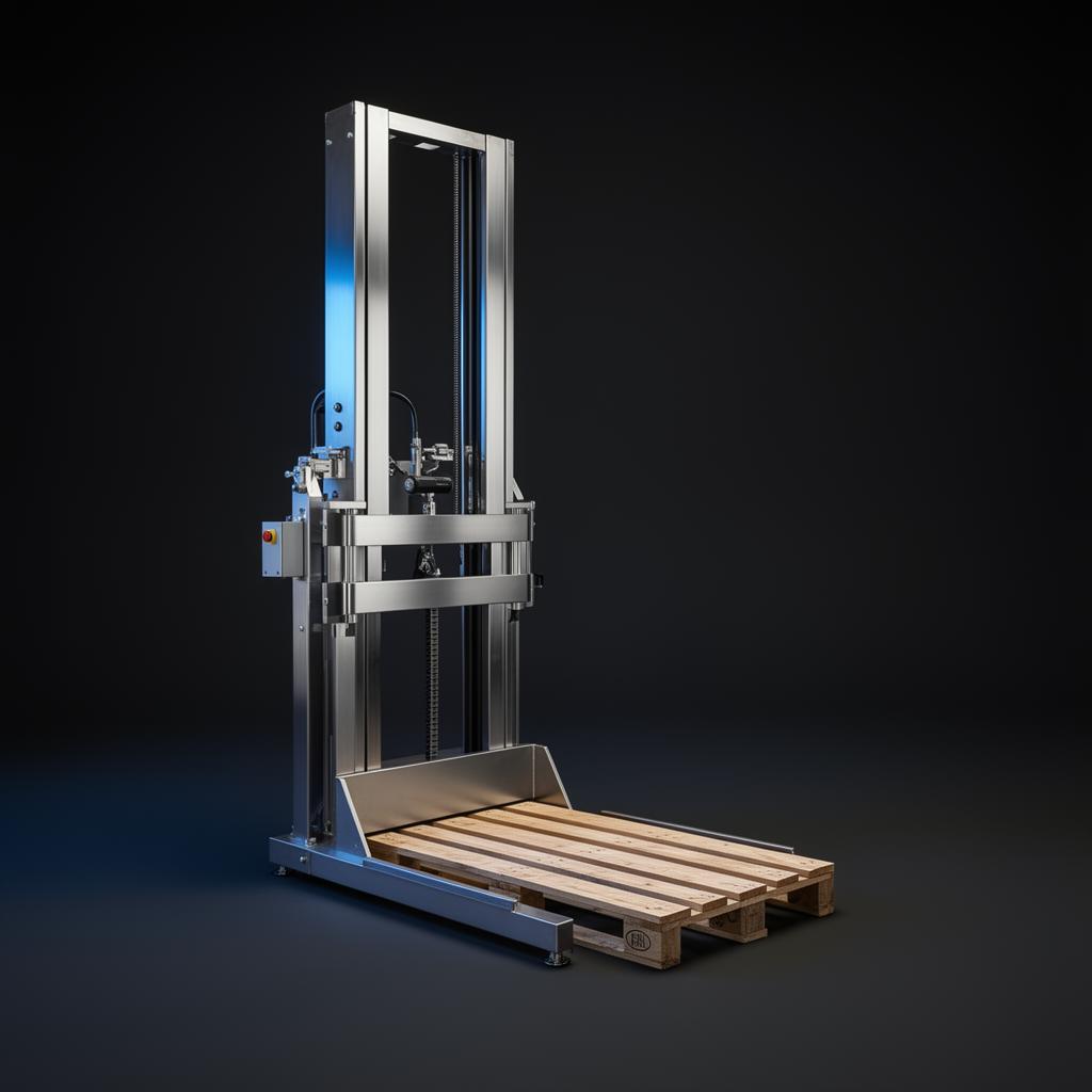 Stainless Pallet Inverter — JL-INV 180, cleanroom line