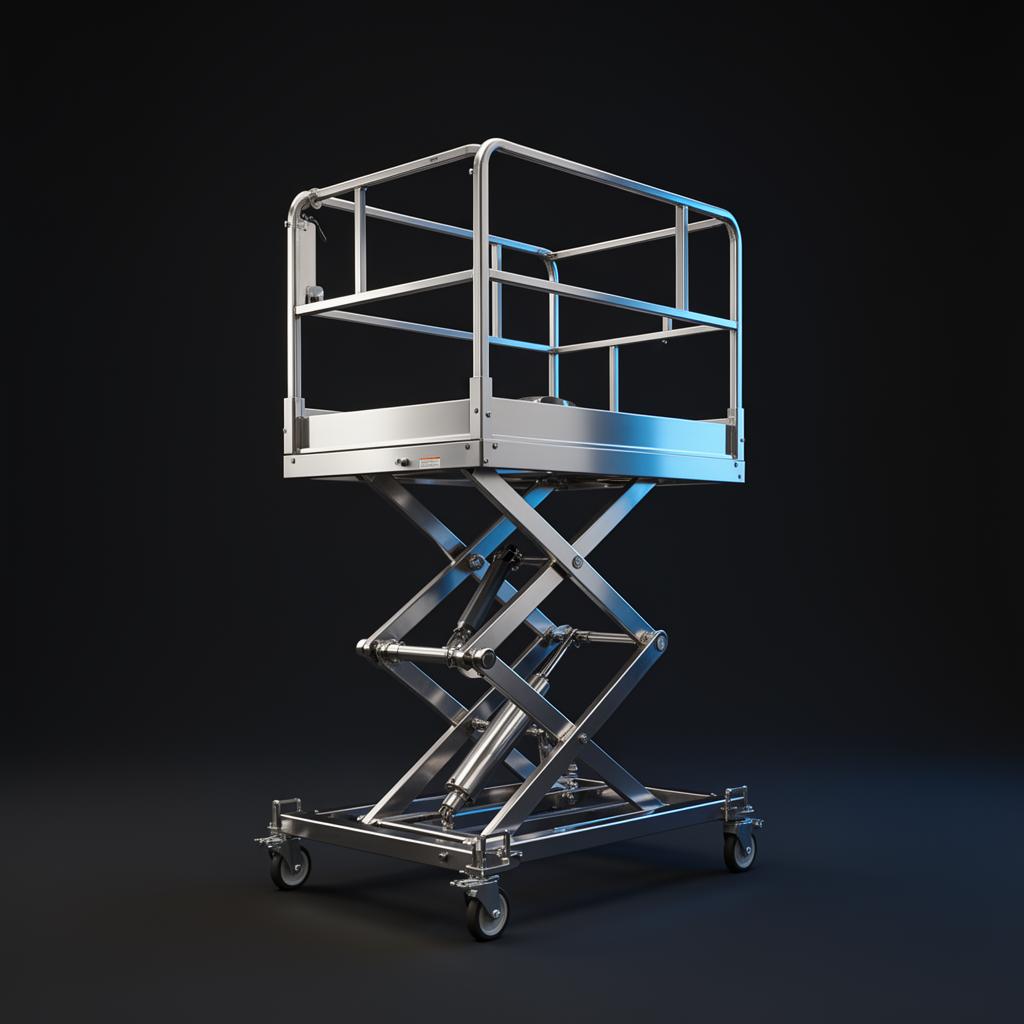 Stainless Air-Powered Manlift — JL-ML 22, cleanroom line